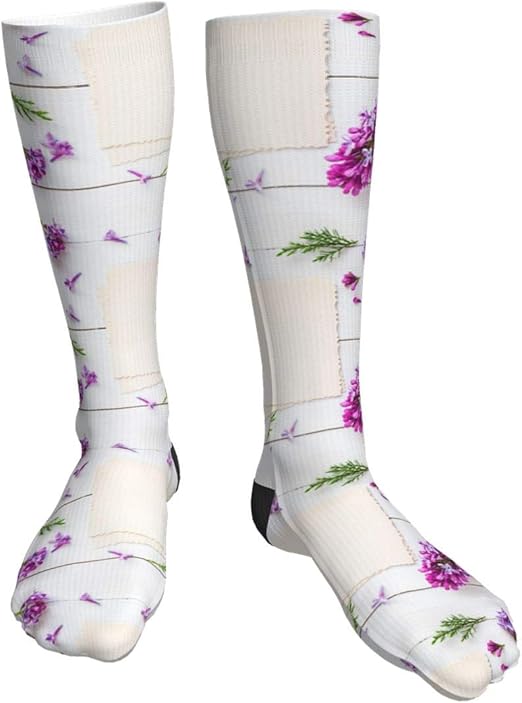 Fresh Lavender Flowers Casual Socks Women Girl Warm Thick