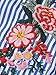 StarDream Striped Embroidered Flowers High Neck Blouse Women Vintage Casual Shirt Tops