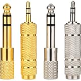 eBoot 4 Pieces Headphone Adapter 6.35 mm (1/4 Inch) Male to 3.5 mm Female and Audio Stereo Plug 3.5 mm Male to 6.35 mm (1/4 Inch) Female
