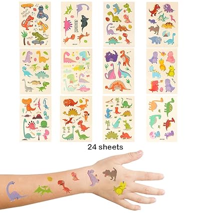 Miunana 24 Hojas Tatuajes temporales para niños