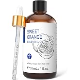 HIQILI Sweet Orange Essential Oil for Diffusers &amp; Skin Care | Aromatherapy for Relax &amp; Air Freshening, DIY Citrus Perfume, Cleaning Spray, Candle &amp; Soap Making - 30mL / 1.01 fl oz