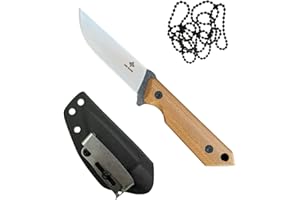 AMER TACTICAL Fixed Blade, 3D Micarta Scales, EDC With Kydex Sheath, Ideal for Skinning, Survival, Camping, Hunting & Outdoors, Tactical Full Tang Knife (B_003)