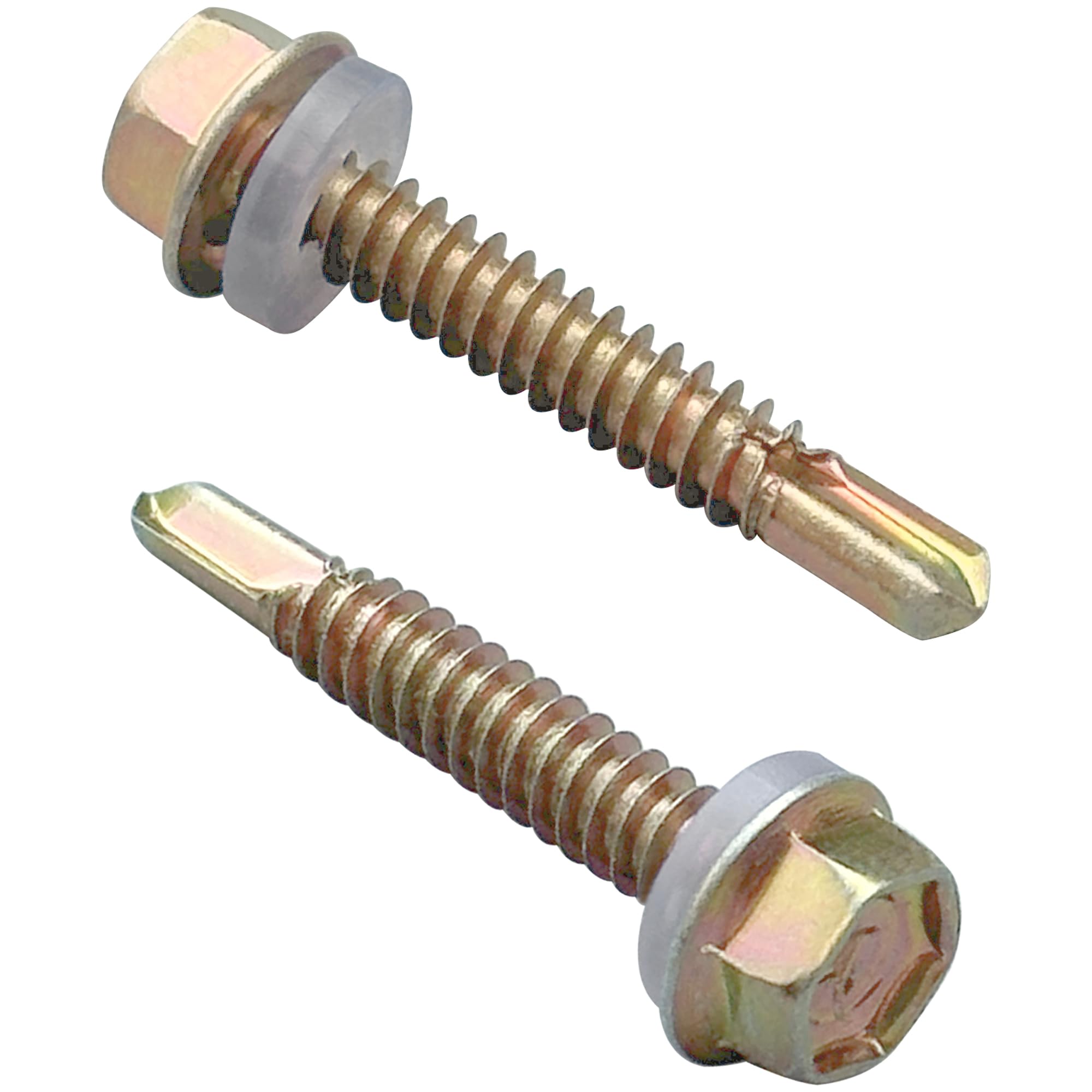 50 PCS Hexagon Self Tapping Self Drilling Screws with Pads for Metal Sheets,Wooden Sheets and Plastic Sheets (M4.8 * 35mm)