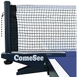 ComeSee Ping Pong Net Set Table Tennis Table Post Professional Spring Activated Clamp with Net Clip Insert, 1.65 Inch Width Grip Holder, Tension and Height Adjustable Easy Set Up (Navy)
