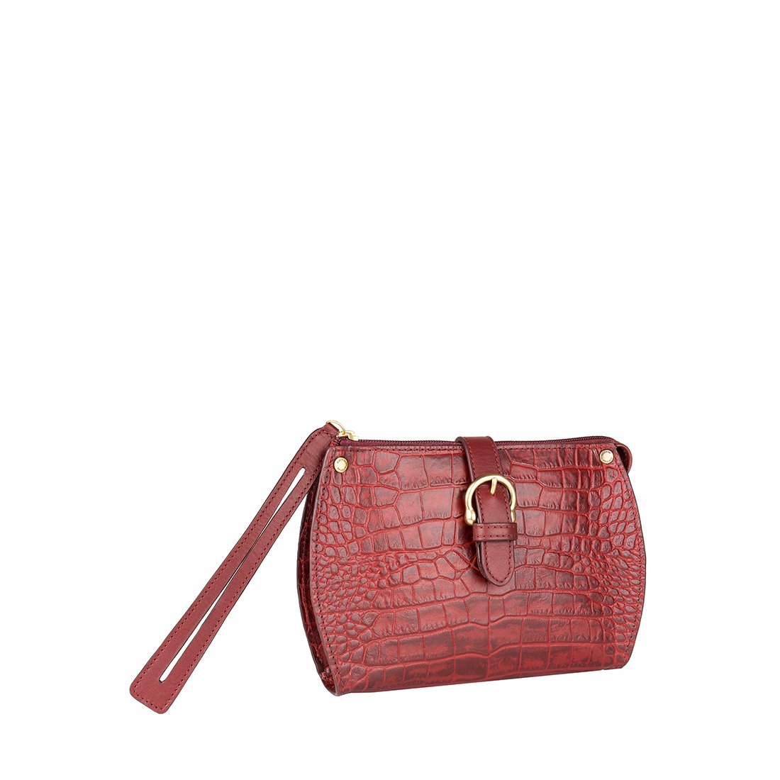 hidesign women's clutch (red marsala)