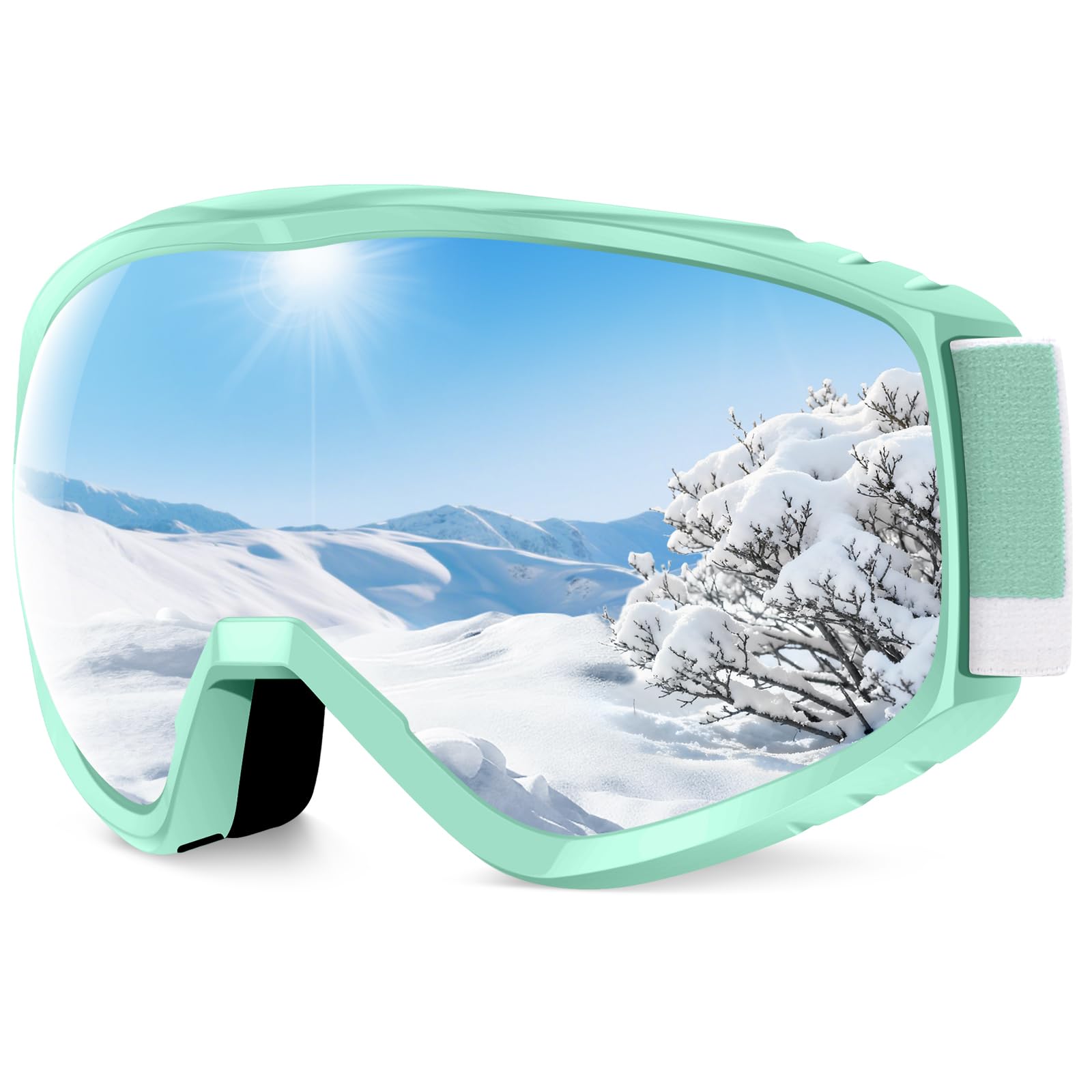 findway OTG Ski Goggles - Over Glasses Snow Snowboard Goggles for Men Women Adult & Youth - Anti-Fog 100% UV Protection Image