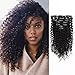 ABH AMAZINGBEAUTY HAIR Jerry Curly Clip in Hair Extensions Real Human Hair 3B 3C Double Wefts Curly Clip ins for African Americans 120g 7 Pieces 17 Clips 120 Grams, Natural Black 12 Inch