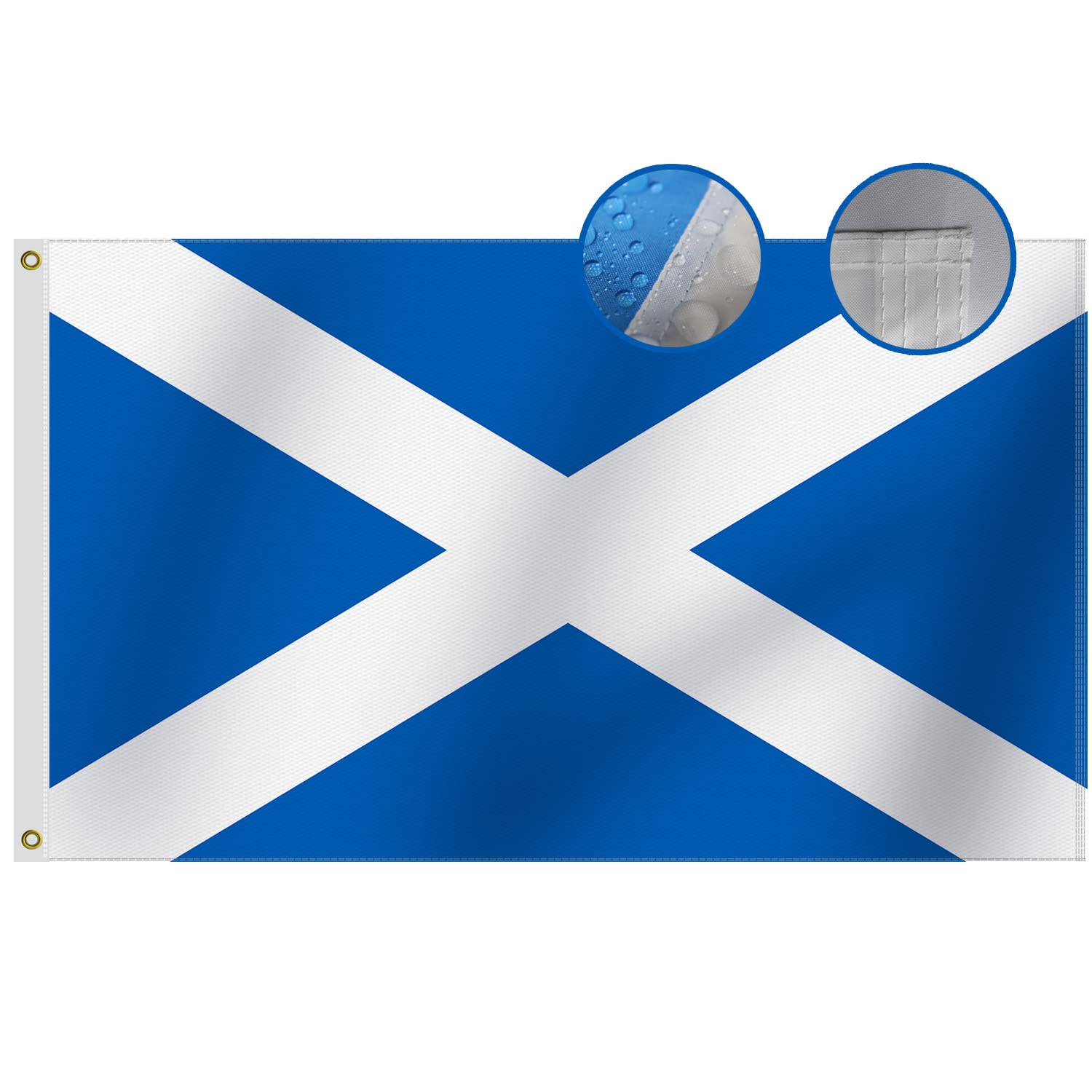Omnisexual Heavy Duty Outdoor Scotland Flag 150 x 90 cm Sewn Stripes Quality Durable 210D Nylon Quadruple Stitched Fly Ends,St Andrews cross Scottish Flags Altire Saltire flag for Burns Night — image 1