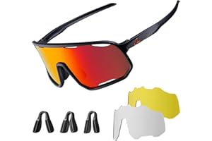 ROCKBROS Photochromic Sunglasses for Men Women,UV400 Protection Cycling Glasses,MTB Cycling Sports Sunglasses,3 Lenses