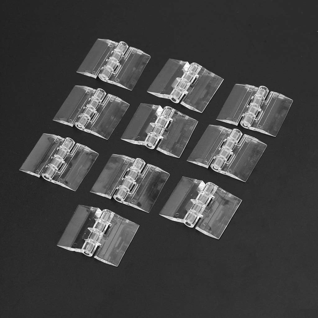 GUINV 10Pcs Transparent Plastic Folding Hinges Durable Clear Acrylic Hinge Tools