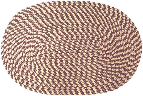 Braided Oval Braided Floor Door Throw Mat Rug Assorted Woven 19 by 29 (Pink)
