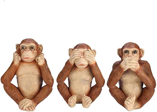 Amazon Com Bicaquu 3 Wise Monkeys Statue Large Garden Parks