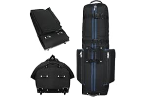 CaddyDaddy Constrictor Soft-Sided Golf Travel Bag Cover with Thick Dense Foam Padded Top 1 Year Full Travel Bag Replacement Coverage | Wheels & Lockable Zippers Case for Transporting Clubs on Airlines