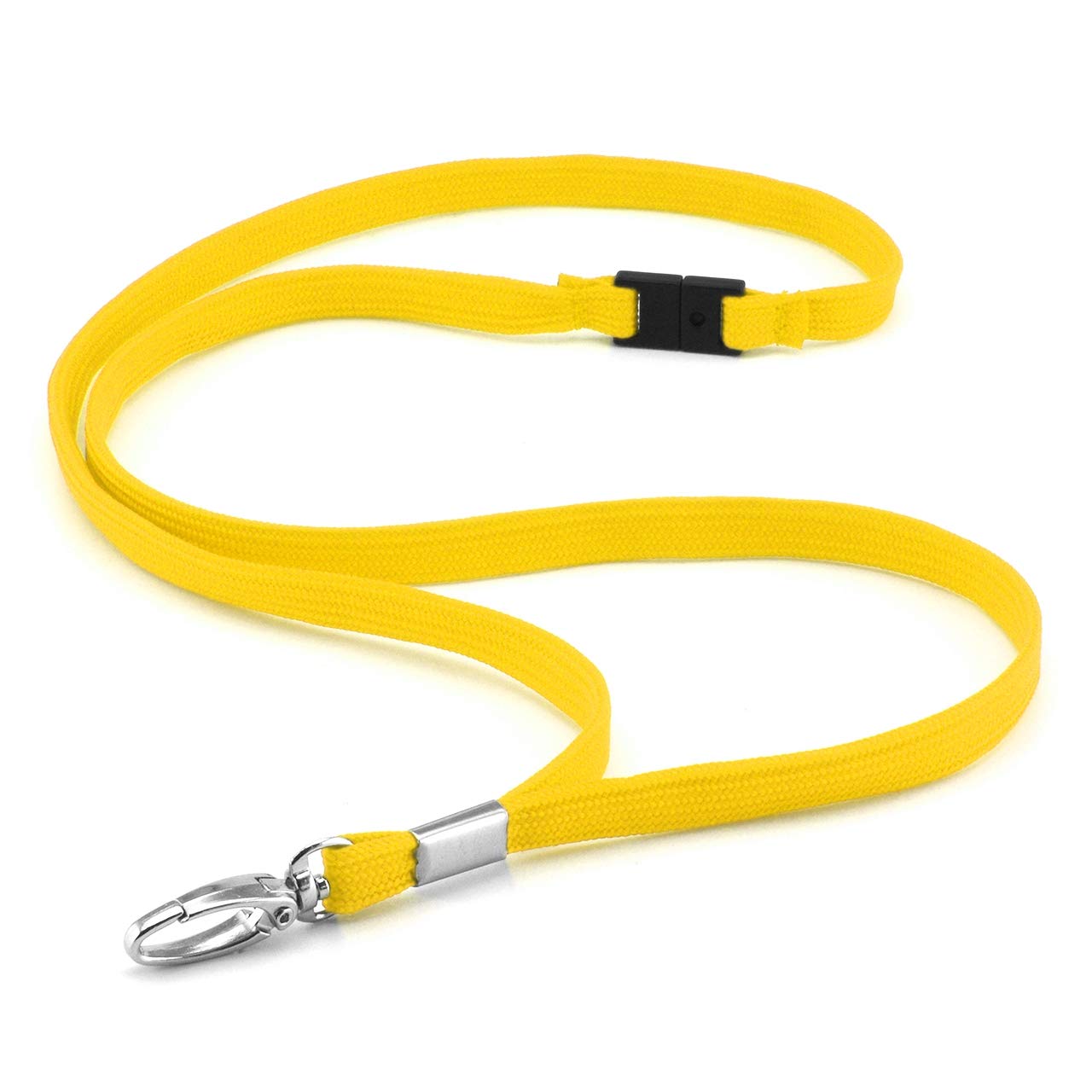CKB LTD Premium Lanyards Neck Strap with Breakaway and Swivel Metal Clip for ID Card Holder Lanyard Plain (Yellow, Pack of 100)