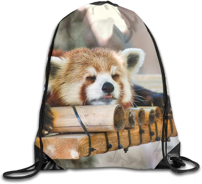 WENZXC Cute Red Panda Sleeping Muzzle AnimalDrawstring Bag Backpack