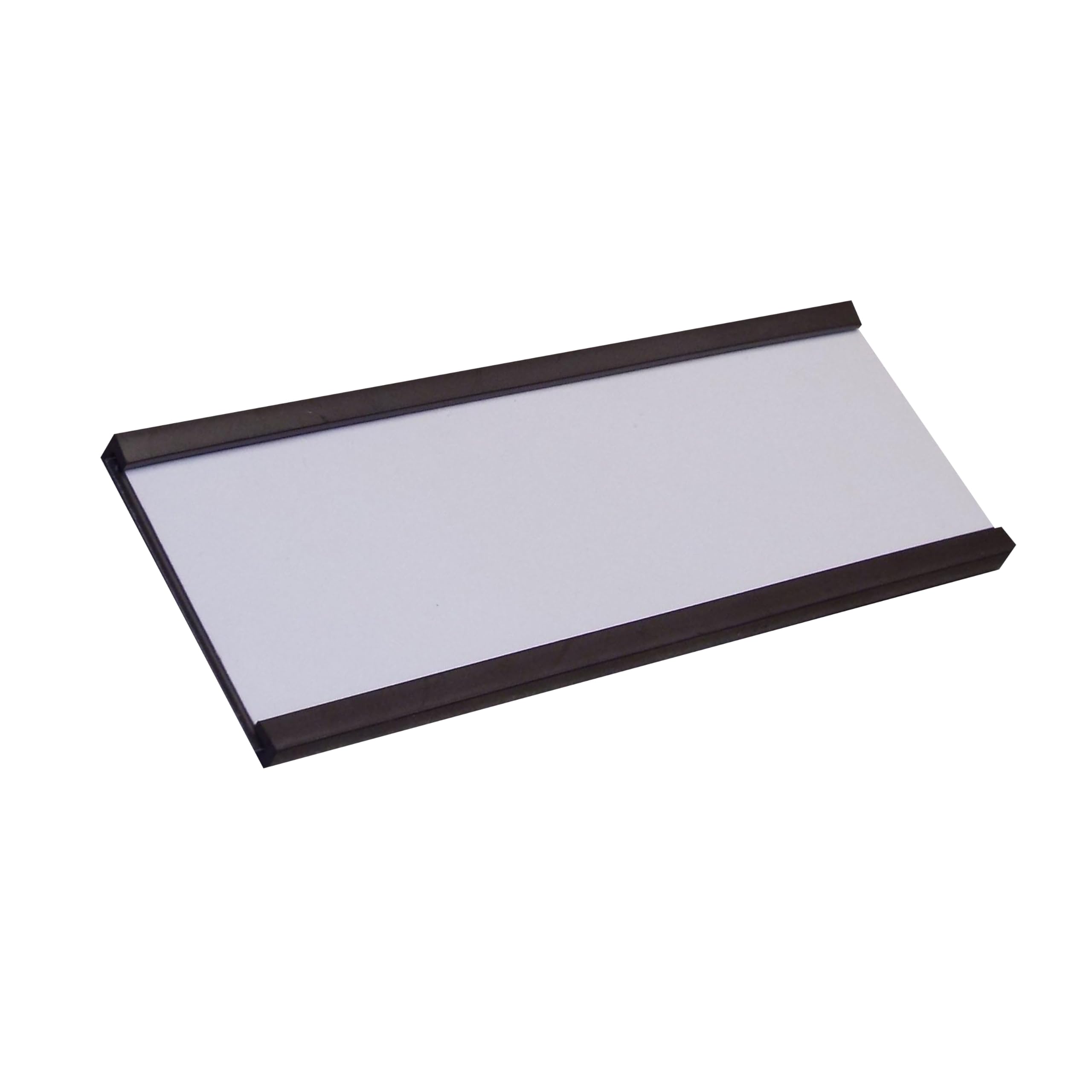 Magnetic Label Holders 40mm High x 100mm Long with Paper Card Inserts and Plastic Protectors or Cover Strips, Metal Label Holder, Magnetic Labels, Large Labels for Storage Boxes - Pack of 100