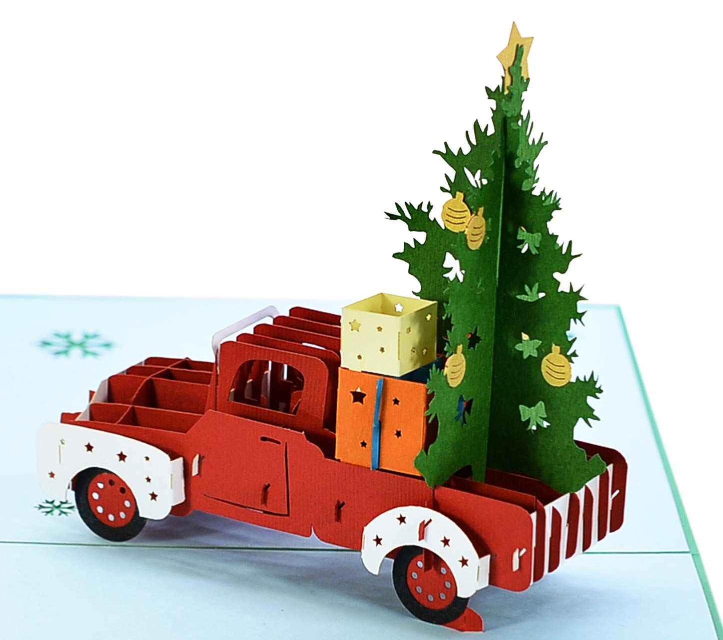 CUTPOPUP Tree Card Christmas Cards Pop Up, 3D Car Christmas, Box Merry Christmas Card- Ideal On Christmas, Birthday, Thanksgiving, New Year UK