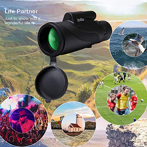 image for LEXSO Monocular Telescope,12x50 HD BAK4 Prism Waterproof High Power Mo