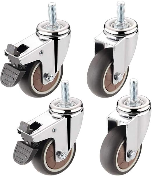 FTYYSWL X4 Ruedas de vástago pequeño Ruedas giratorias para muebles
