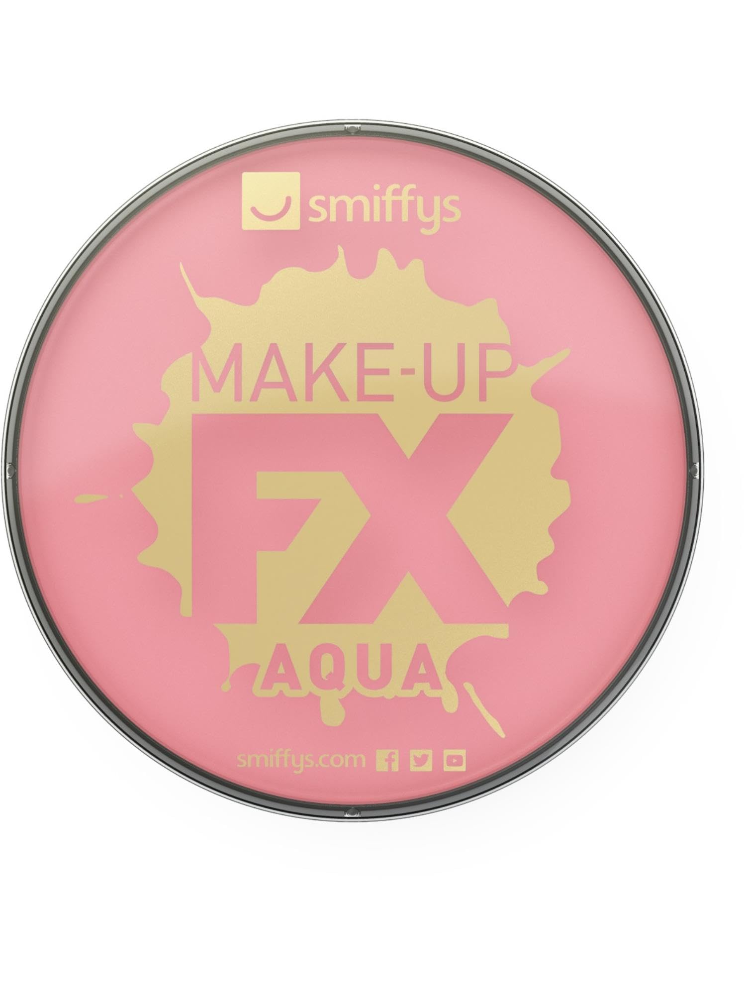 Smiffys Make-Up FX, Pink Aqua Face and Body Paint, 16ml, Water Based, Cosmetics and Disguises Fancy Dress, Cosmetic Dress Up Cosmetics & Disguises.
