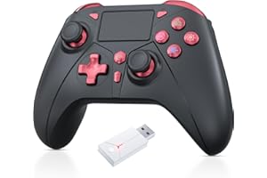 GAMROMBO Wireless Gaming Controller for PlayStation 5 /PS5/PS4/PS4 Pro/PS4 Slim with RGB LED Lights suport Marco, Turbo, Dual Vibration, with 2.4g Adapter