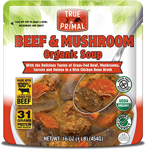 True Primal Beef & Mushroom Organic Soup (Gluten-free, Paleo, Grass-fed) 10-pack