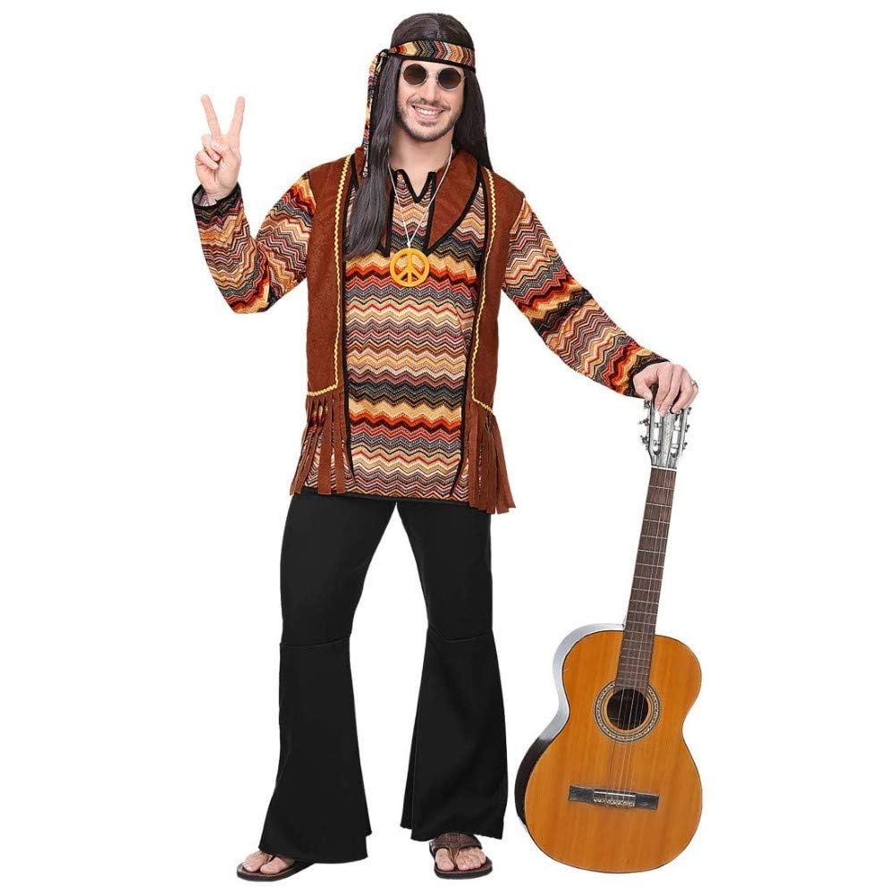Widmann Fancy Dress Costume Mens Male Retro 70s Groovy Hippie Adult Outfit XL