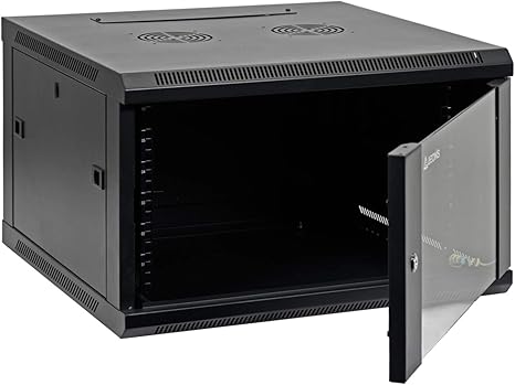 Amazon Co Jp 6uプロフェッショナル壁取り付けサーバーキャビネットエンクロージャ 19インチ サーバー ネットワークラック ブラック 完全に組み立て済み ホーム キッチン