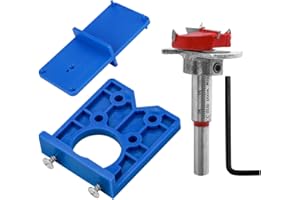Mesee Hinge Jig Drill Bits Set, 35mm Forstner Bit with Door Hinge Hole Jig Template Concealed Hinge Hole Drill Guide Locator 