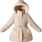 Tumaron Girls Fleece Lined Jacket Coat with Hooded Size 4T-10T Cute Winter Warm Clothes