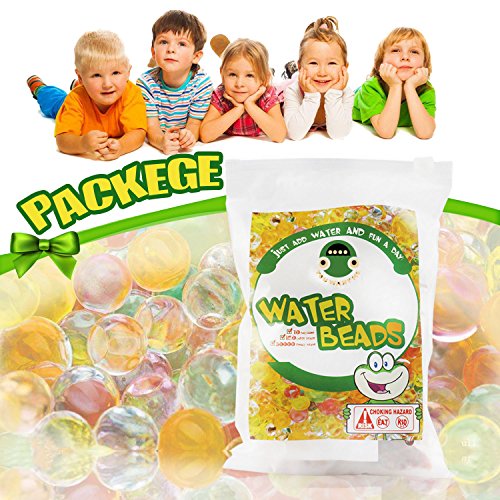 Water Beads Pack (30000 Small Water Beads /150 Large Jumbo Water beads/15 Balloons) Mixed Jelly Beads Water Gel Balls,Sensory Toys and Decoration