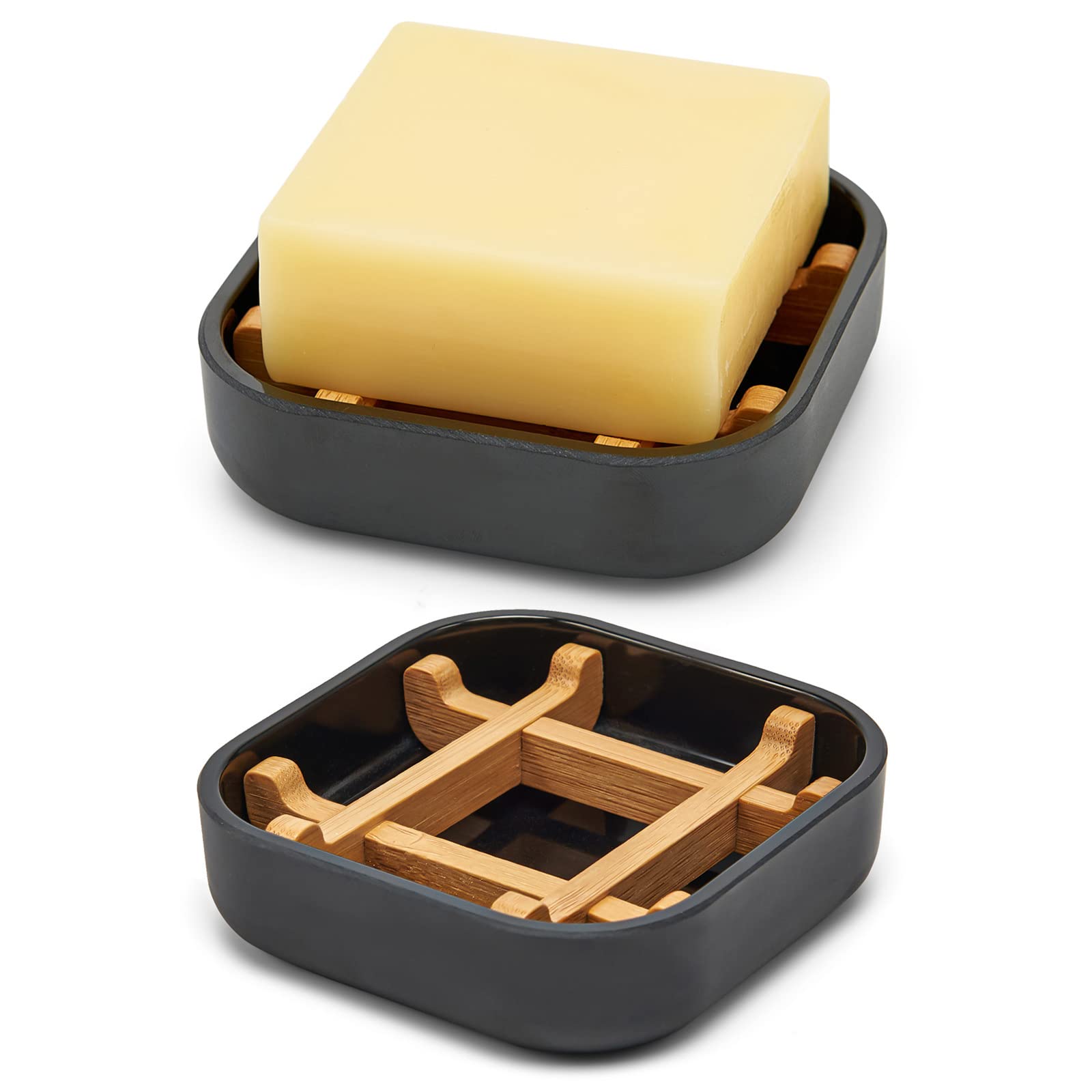 Bamboo Soap Dishes for Bar Soap Holders for Shower