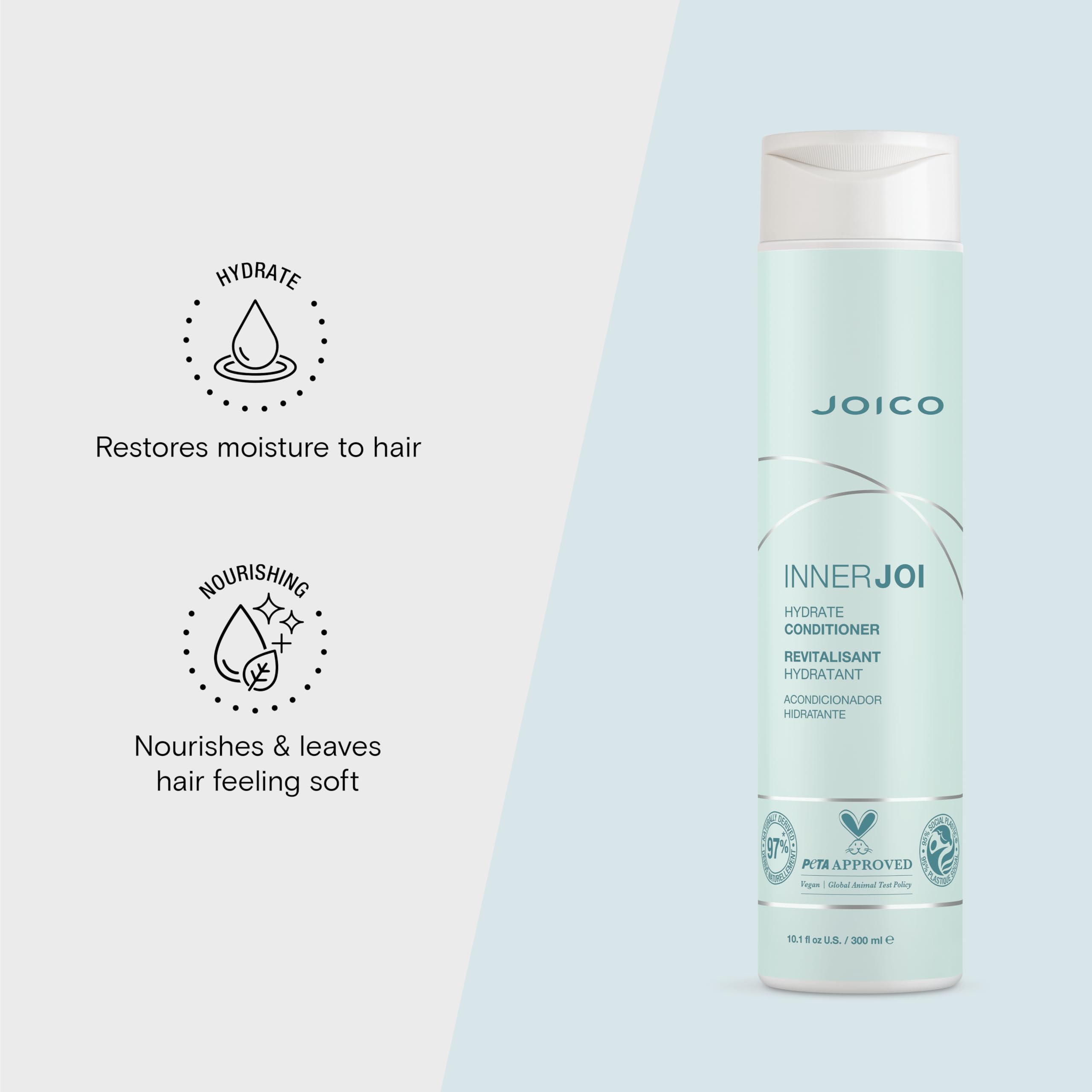 Joico InnerJoi Hydrate Conditioner | For Dry Hair & Scalp | Sulfate & Paraben Free | Naturally-Derived Vegan Formula