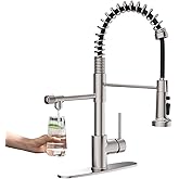 GIMILI Filter Kitchen Faucet for Water Filtration System Drinking Water Faucet 3 in1 Commercial Style Pull-Down Single Handle, Brushed Nickel,Without Water Filtration Device