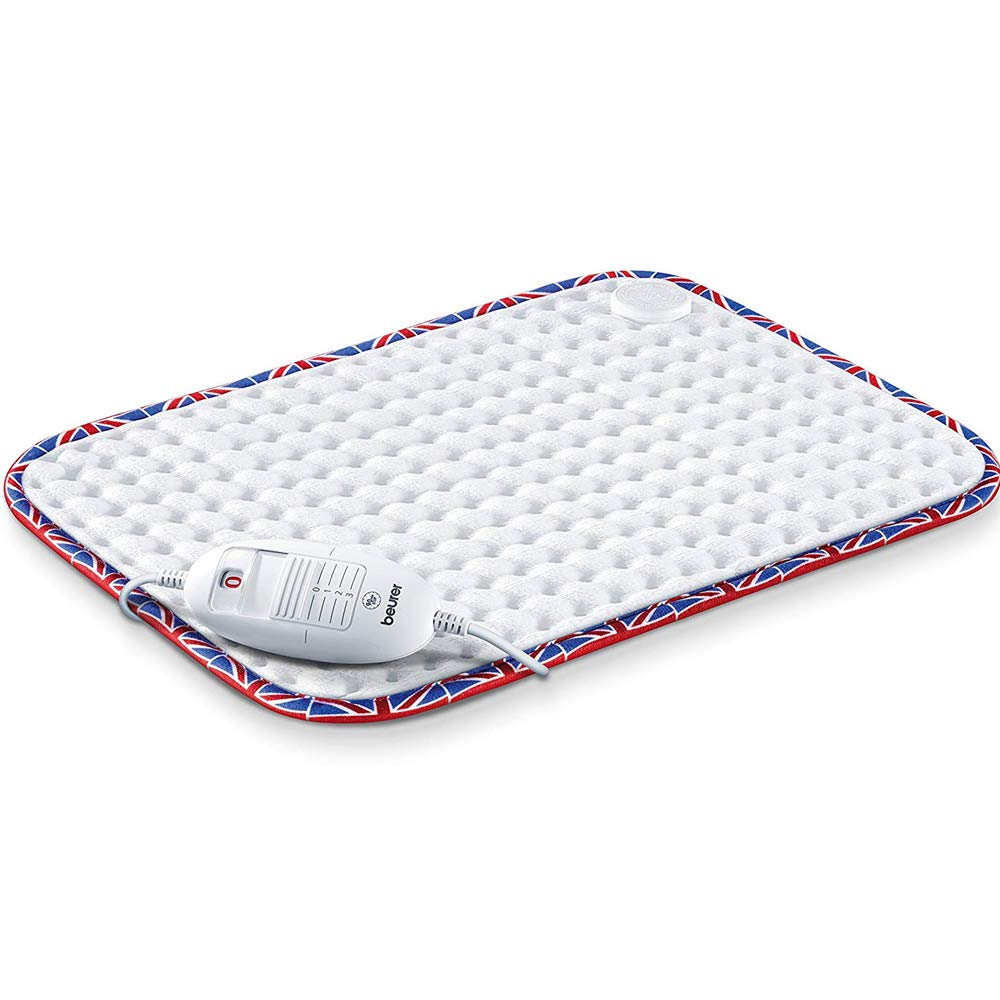 Beurer HK-UK Heat Pad | Electric heat pad for relaxation | 3 electronically regulated temperature settings | Machine-washable | Automatic switch-off | Union Jack trim