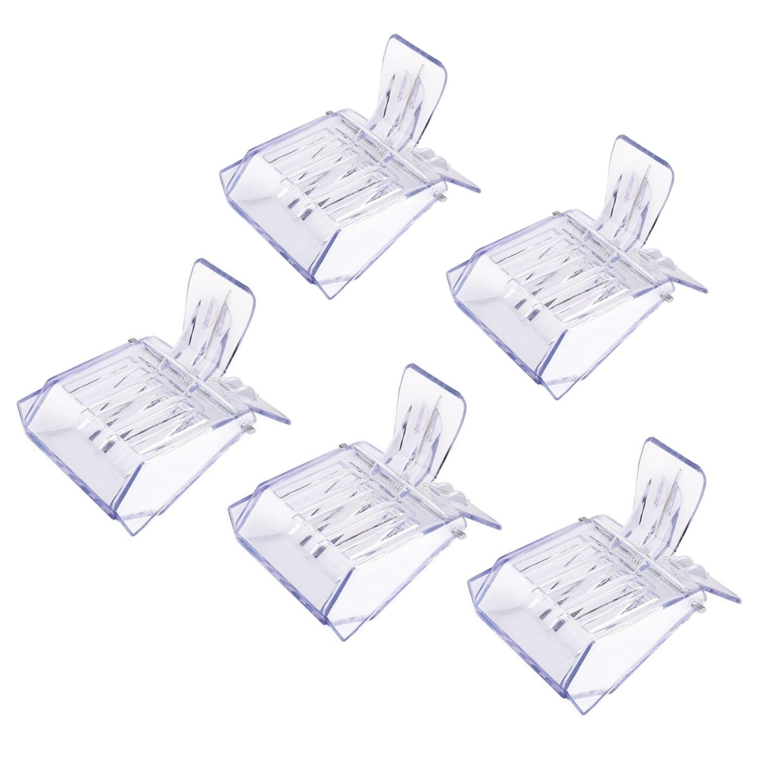 Flexzion Queen Catcher Clip (5 pcs) Transparent Plastic Cage Clips, Bee Catchers Trap Box Excluder One Hand Queen Catcher Beekeeping Tool for Beekeepers