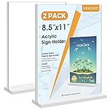 MaxGear Acrylic Sign Holder 8.5x11 Inches 2