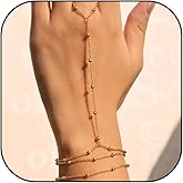 YANCHUN Hand Chain Bracelet Ring Bracelet Hand Chain Trendy Gold Bracelets Adjustable Rhinestone Hand Jewelry Gifts for Women