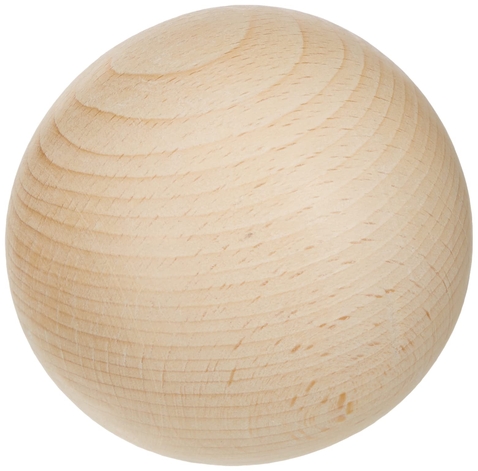Rayher 6119700 Solid Raw Beechwood Ball, Undrilled, 80 mm Diameter, for Crafts and Decorating