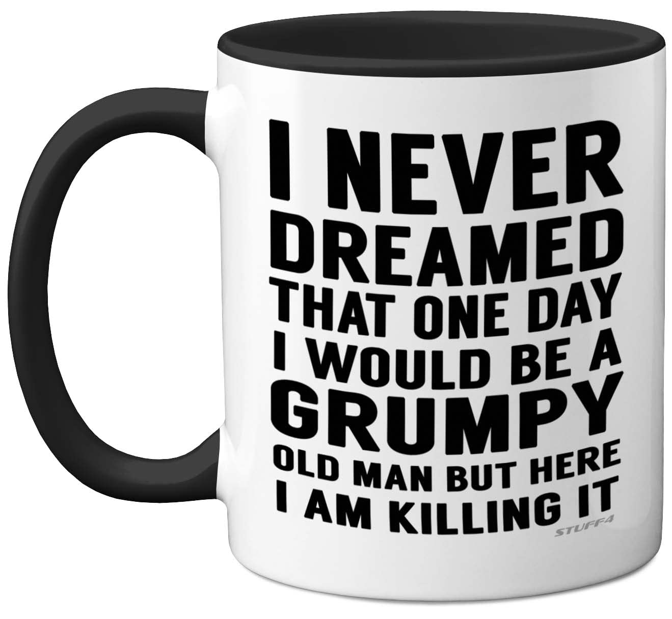Stuff4 Grumpy Old Man Mug, Grandad Gifts, Dad, Father’s Day or Christmas Novelty Mug, Funny Gifts, Perfect Birthday Present, Funny for Men, 11oz Black Ceramic Dishwasher Safe