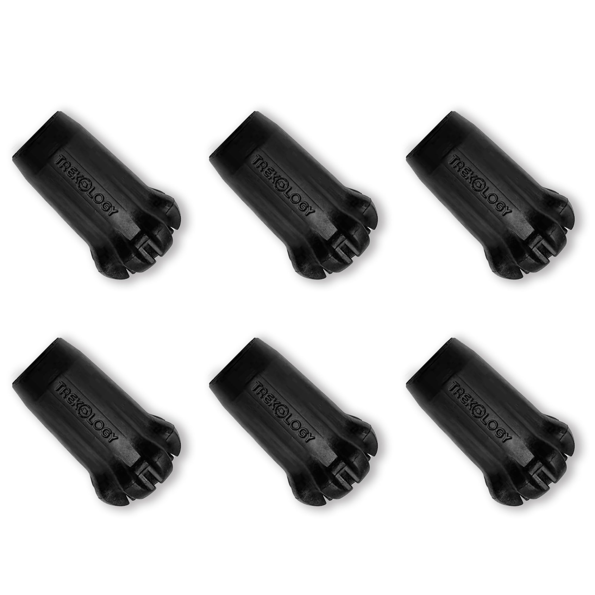 TREKOLOGY Trekking Pole Tips Replacement, 6pc/Set Hiking Pole Tips, Rubber Walking Pole Tips, Rubber Tips Trekking Poles Tip Walking Stick/ 11mm Hole Diameter (New 6pc Pack)