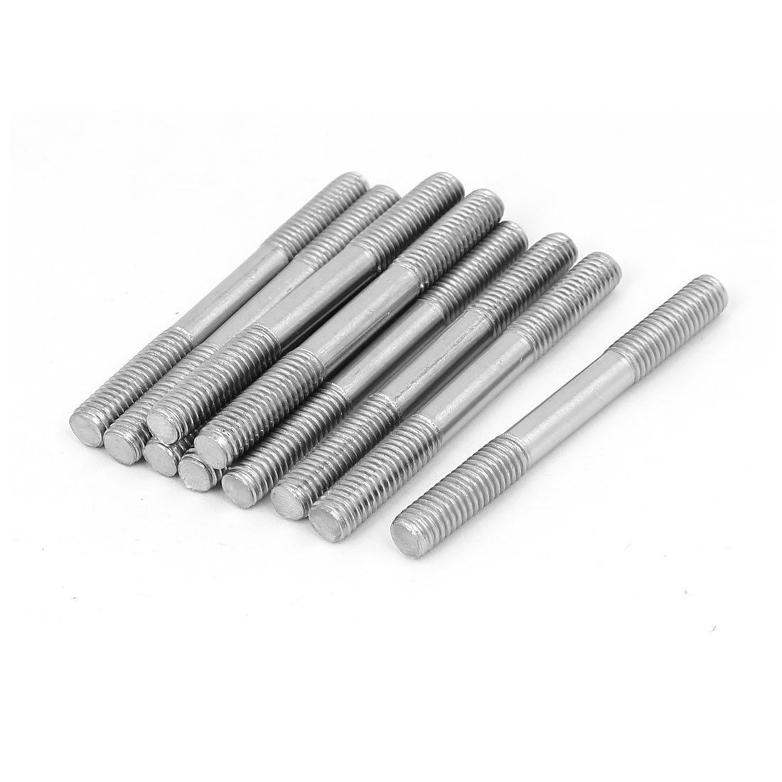 Sourcingmap M6x60mm 304 Stainless Steel Double End Threaded Stud Screw Bolt 10pcs