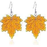 BOOZIQ Thanksgiving Earrings for Women Acrylic Maple Leaf Dangle Drop Earring Warm Fall Earring Thanksgiving Prom Costumes Jewelry Accessories 2025