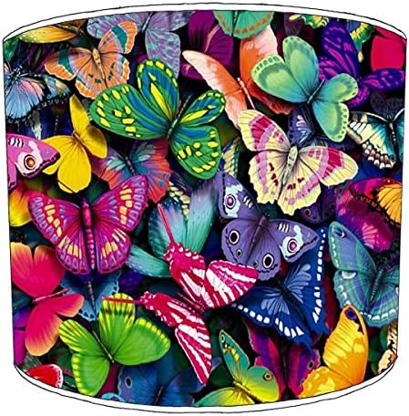 12 Inch Ceiling multi coloured butterfly drum lamp shades