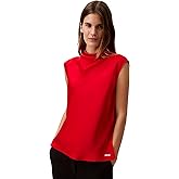 Calvin Klein Jeans Womens Satin Cowl Neck Blouse