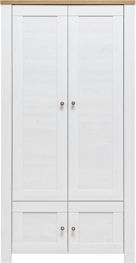 Dexter Blanc Armoire 2 Portes Etageres A Suspendre Dressing Penderie Mobilier De Chambre Couloir Amazon Fr Cuisine Maison