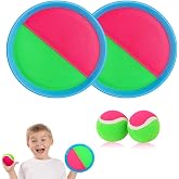 Ball Catch Set Games Toss Paddle,Kids Outdoor Toys, Toss and Catch Game Set, Beach Toys Back Yard Backyard with 2 Paddles 2Balls Yard Games Suitable for Kids Birthday Gift Ideal