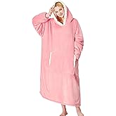 yescool Wearable Blanket Hoodie, Flannel Sherpa Fleece Blanket Sweatshirt for Adults Women Men,One Size Fits All