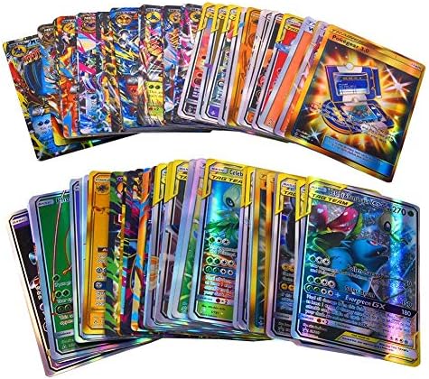 whenear 120pcs Poke Cards TCG Card Game, Mega Cards, Includes 30 Team Up Cards 50 Mega Cards 20 Trainer 20 Ultra Beast GX