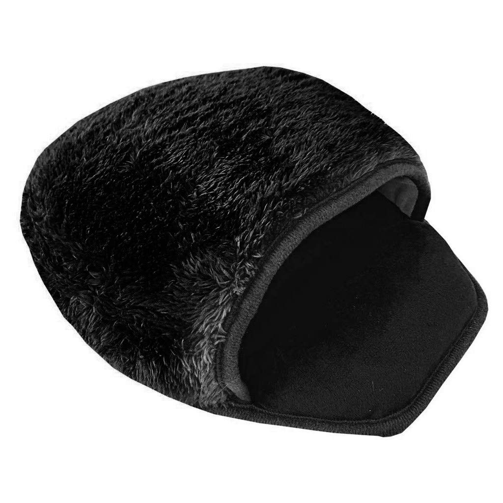 Lenfesh Handwärmer USB Mausunterlage Mauspad, Mauspad Maus Handwärmer mit Handgelenkschutz Plüsch Maus pad Beheizte Maushandwärmer mit Wristguard Warme Winter (Schwarz)